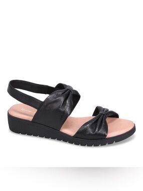 NWOB Django and Juliette Masika Black Knotted Leather Slingback Sandal Size 38